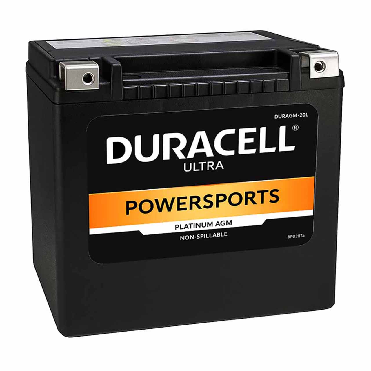 What side is the negative terminal on for the Duracell 20HL AGM battery?