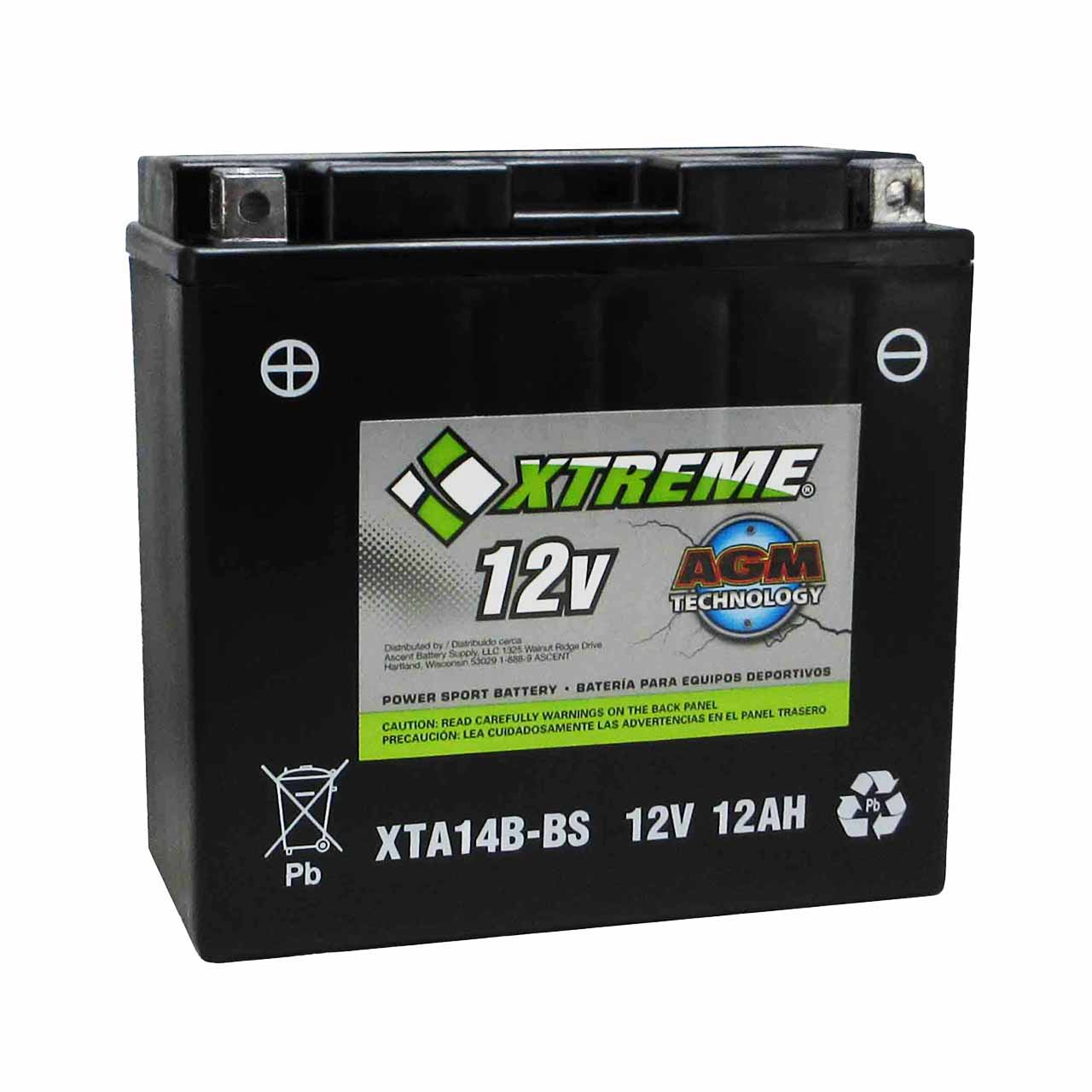 What are the dimensions of a Powersport Group 14B-BS battery?
