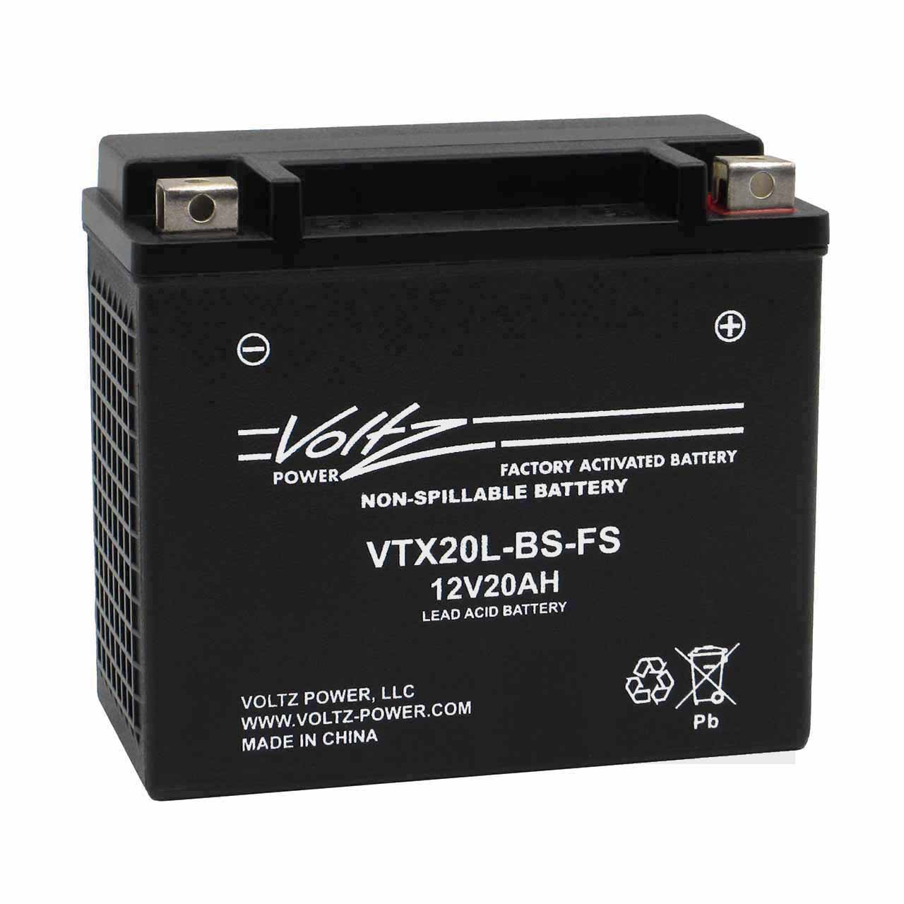 What are the dimensions of a 20L-BS Powersport battery?