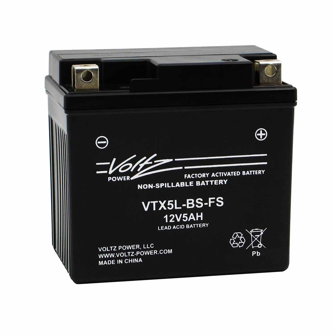What are the dimensions of a Powersport Group 5L-BS battery?