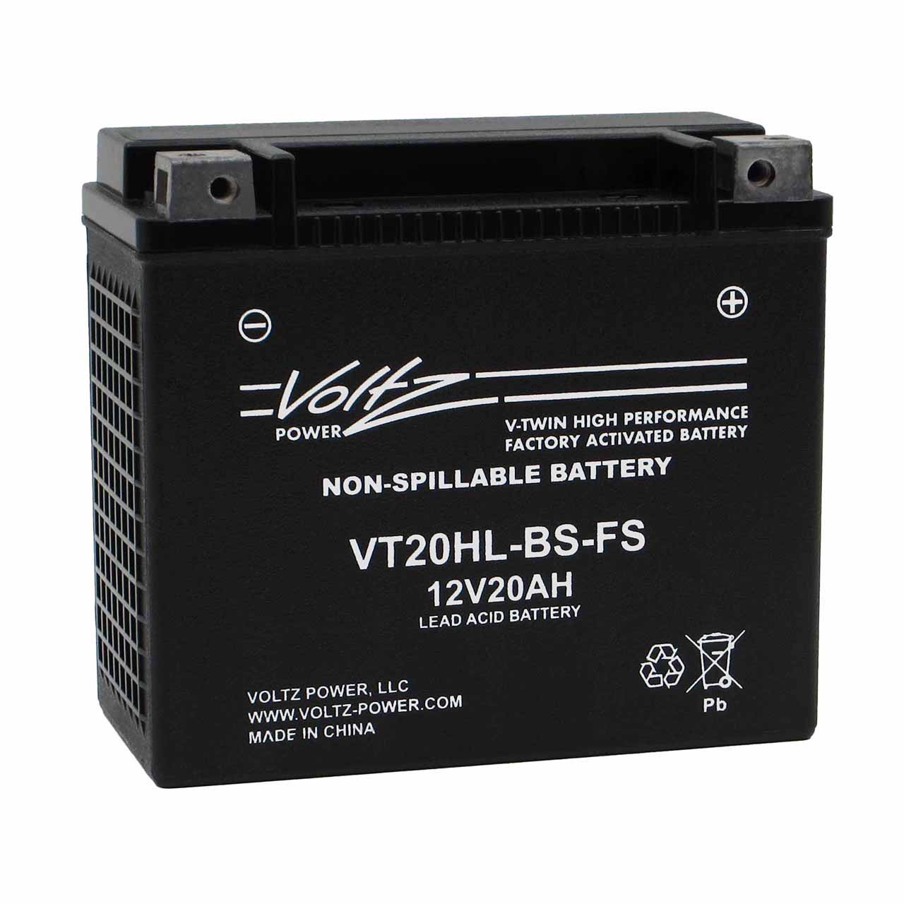 What are the dimensions of a 20HL-BS Powersport battery?